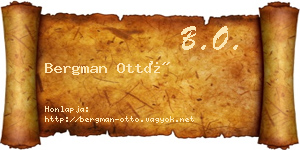 Bergman Ottó névjegykártya